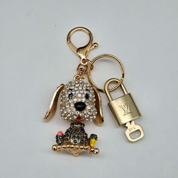 Authentic Louis Vuitton Lock & Key with unbranded Bagcharm, Keycharm, Keychain - Picture 7 of 9